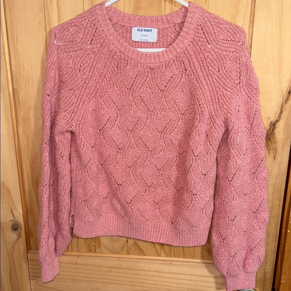 Old Navy Women's Textured Knit Sweater - Rose